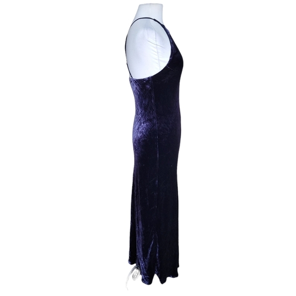 J. Crew | NWT Navy Blue Silk Velvet Lush Halter Slip Evening Dress -Size 6 - Picture 3 of 13